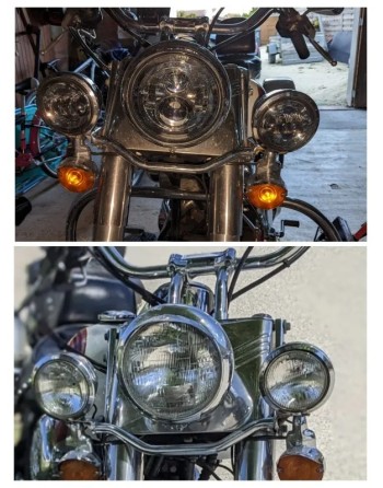 Reflektor lampa LED 7" light bary 4,5" zestaw Harley Davidson Electra Glide