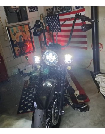 Reflektor lampa LED 7" light bary 4,5" zestaw Harley Davidson Electra Glide